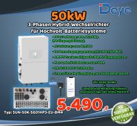 DEYE Solar 50kW Hybrid-Wechselrichter für Hochvolt-Batterie Notstromfähig TYP: SUN-50K-SG01HP3-EU-BM4 Niedersachsen - Seesen Vorschau