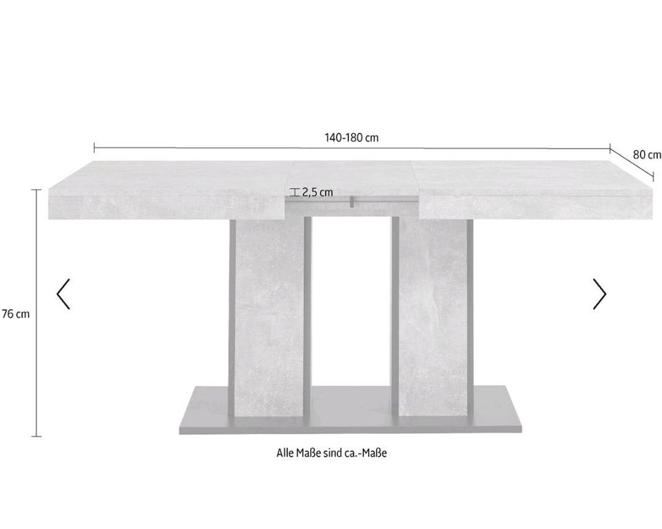 Betonoptik Tisch ausziehbar in Ottenstein