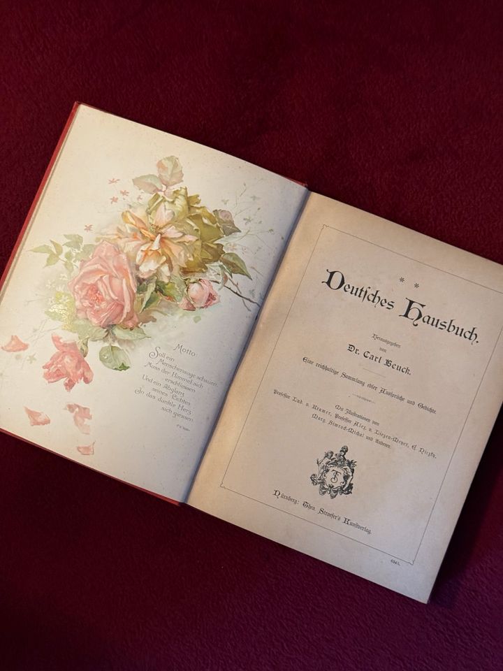 2 uralte Jugendstil Bücher : „Dt.Hausbuch“ + „Unserm Töchterchen“ in Leipzig