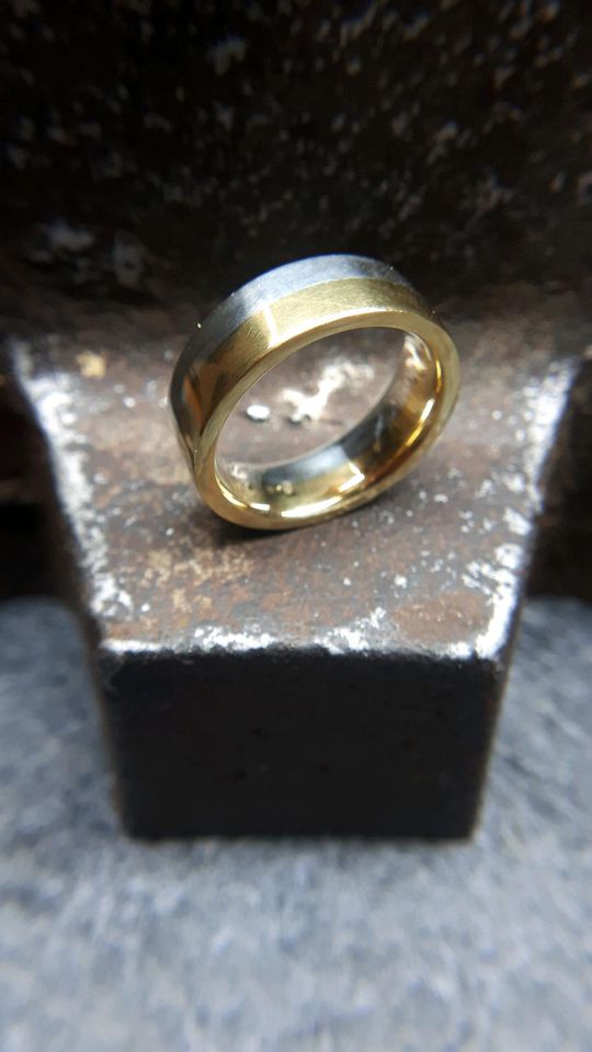 Handgeschmiedeter Ring 900er Gelbgold 925er Silber Unikat NEU in Altlandsberg