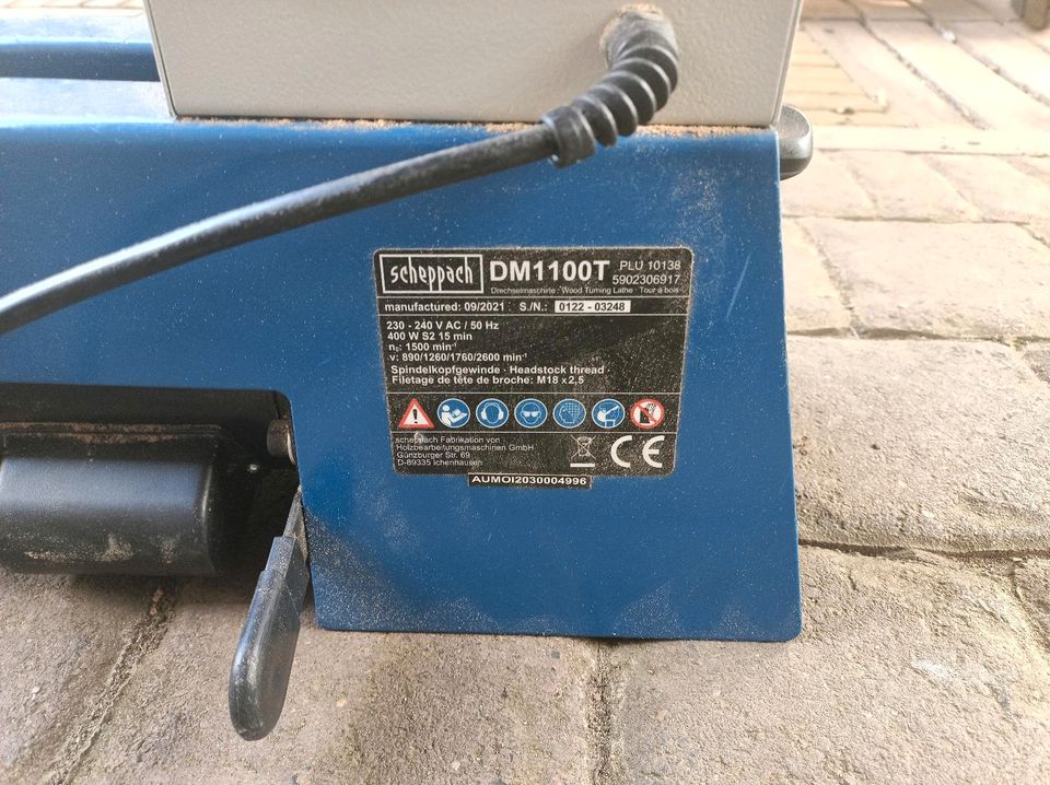scheppach drechselbank DM1100T und Werkzeug in Hünxe