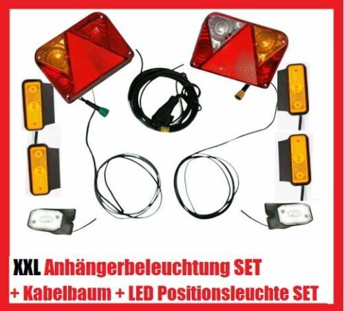 XXL Anhängerbeleuchtung SET - 7,5M 13 PIN Kabel - LED Position