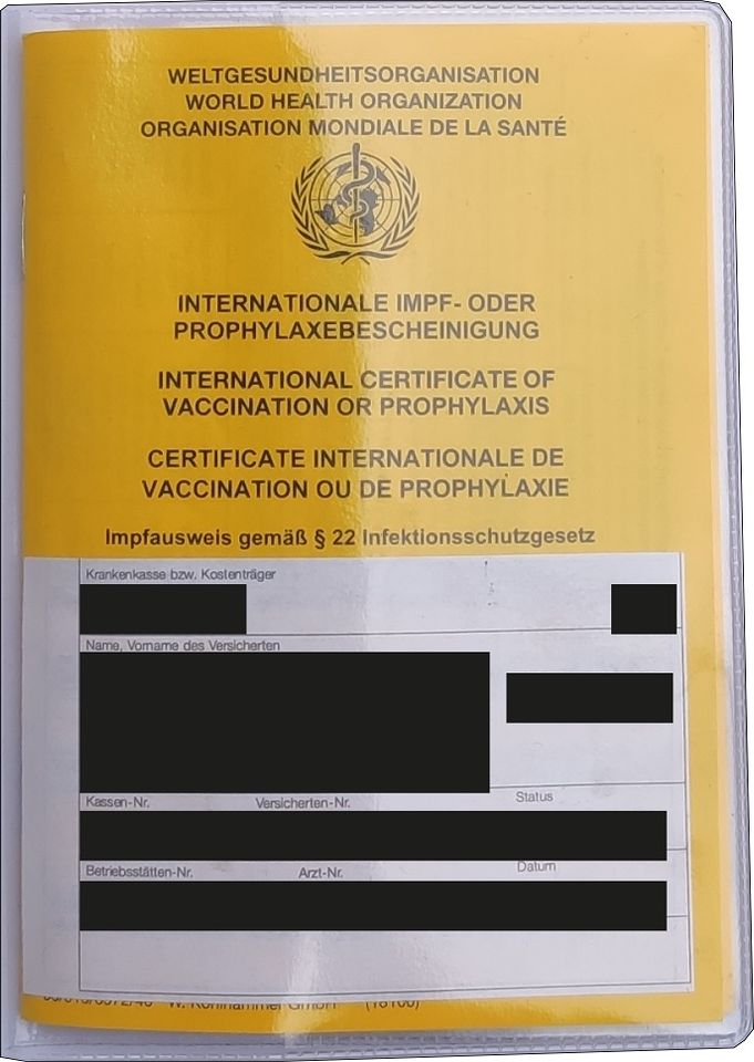 Impfpass Hülle Schutzhülle für Impfausweis PVC-Folie 2015 in Berlin