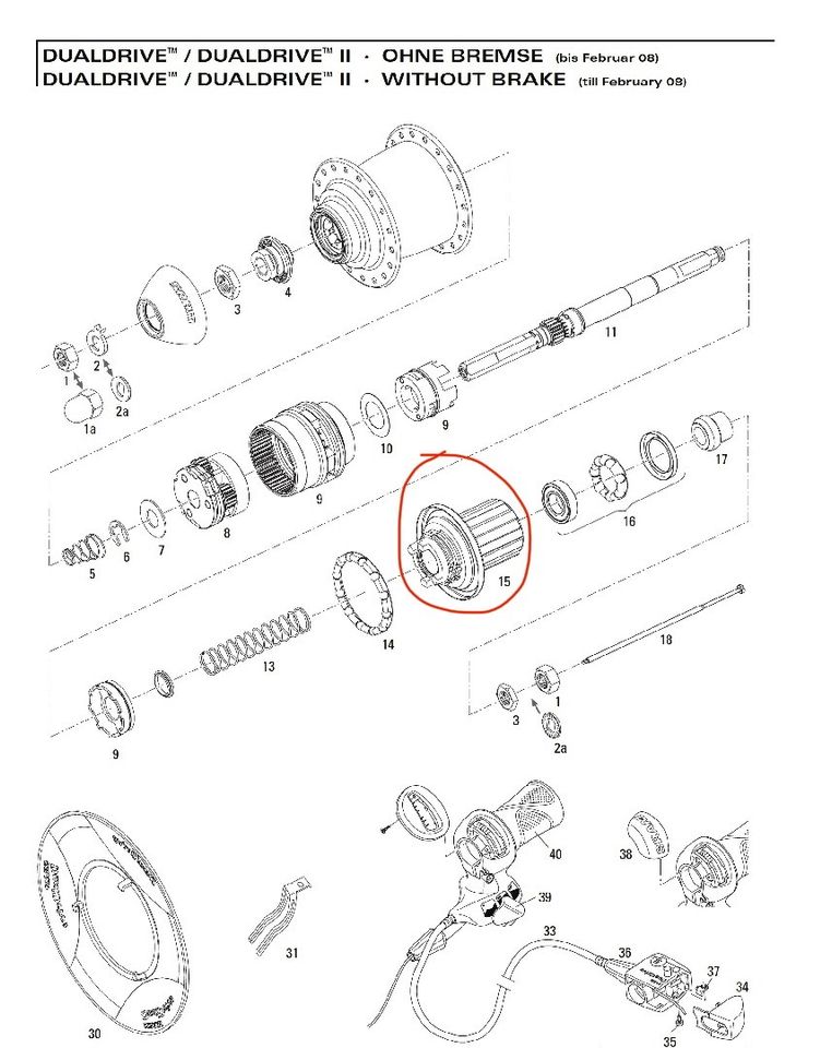 Sram Dualdrive 2 Nabe Freilauf Speerklinken Feder in Aachen