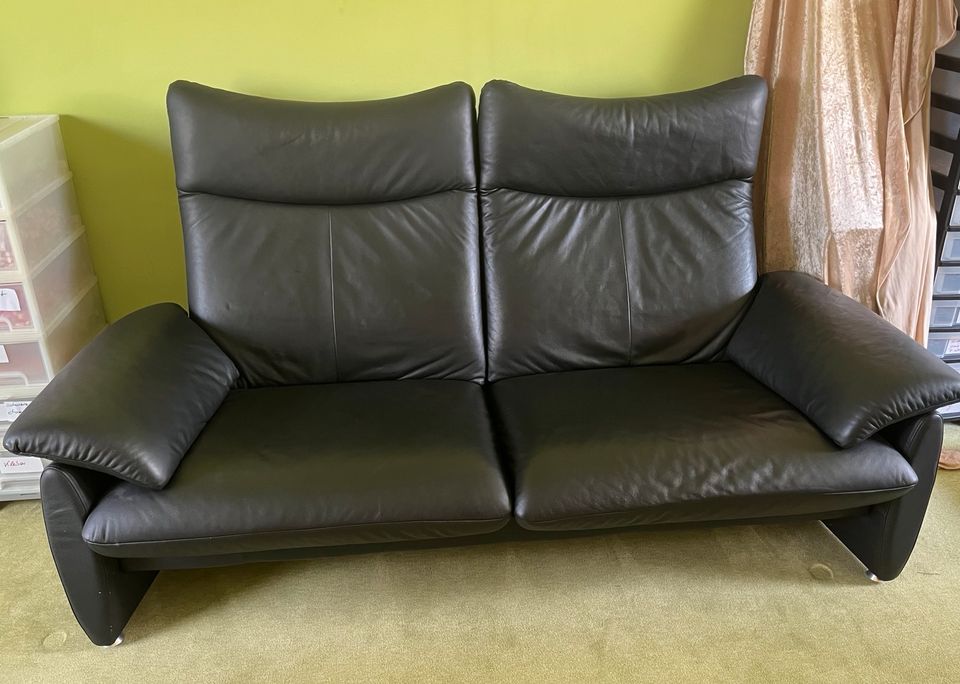 LAAUSER Sofa 2,5-3sitzer Dacapo Vollleder schwarz in Eppertshausen