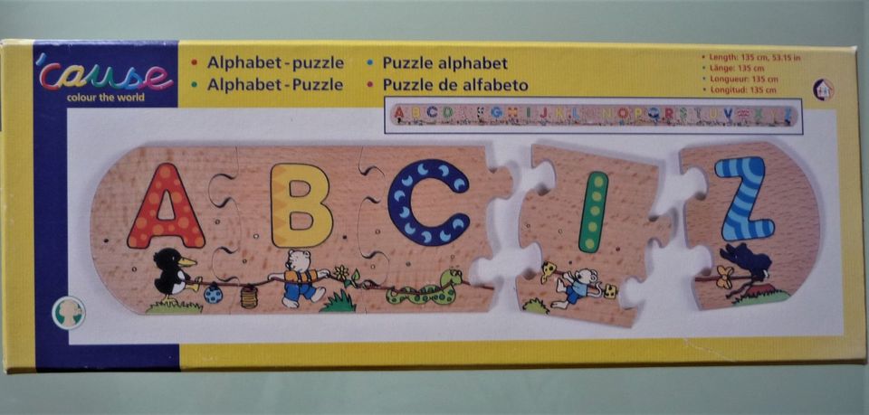 Alphabet-Puzzle aus Holz, neu + 6 Paletti-Mini-Bücher in Braunsbedra