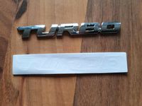 Turbo Schriftzug Emblem Universal Auto Motorrad Silber Sachsen - Schöpstal Vorschau