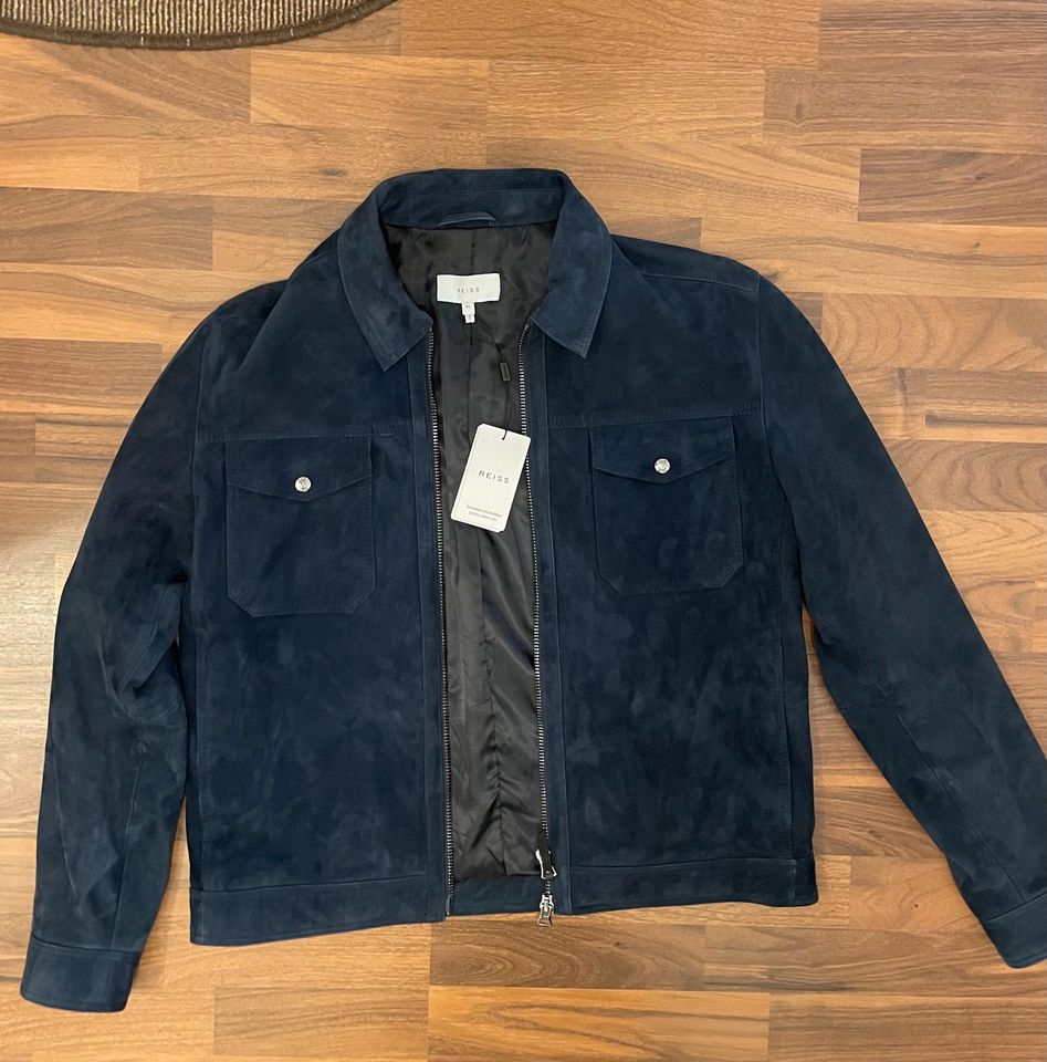 Reiss PIKE ZIP  TRUCKER JACKE Xl Neu Blau Navy Übergangsjacke in Frankfurt am Main