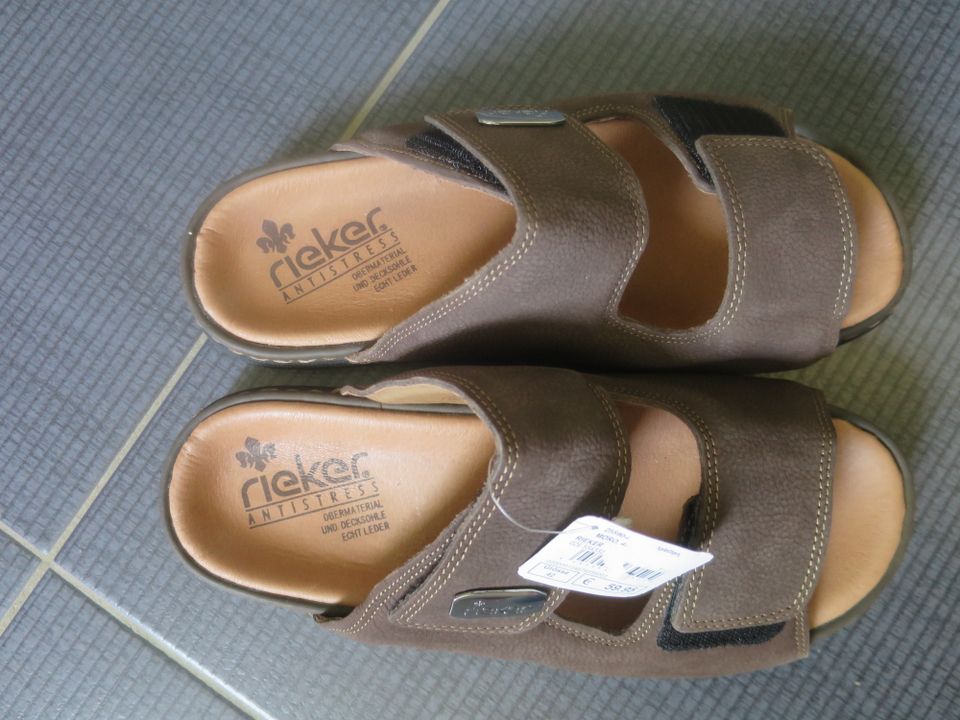 RIEKER Herren Leder Antistress Sandalen Gr 42 Neu in Dresden