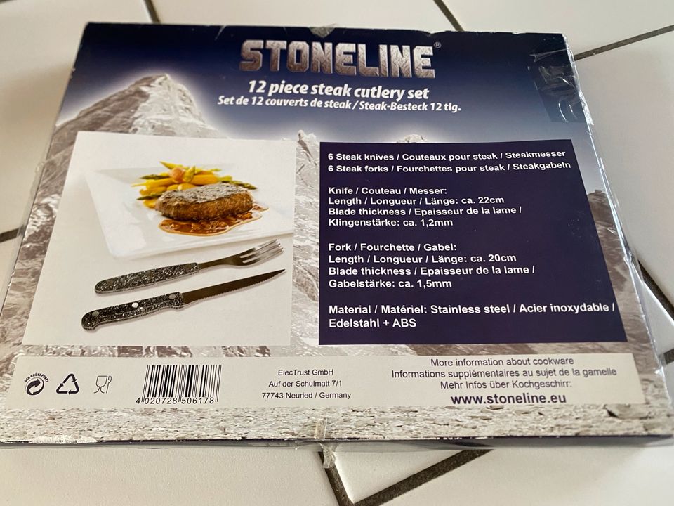 Stoneline Steakmesser Set - 12 Stück in Kalkar