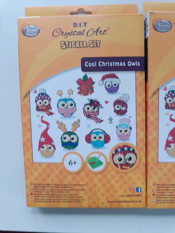 Craft Buddy Kreativ Set Sticker Set Crystal Art Eule Weihnachten in Naumburg (Saale)