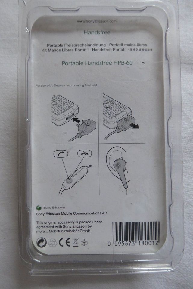 Sony Ericsson Portable Handsfree HPB-60 - Silber Neu in OVP in Gersthofen