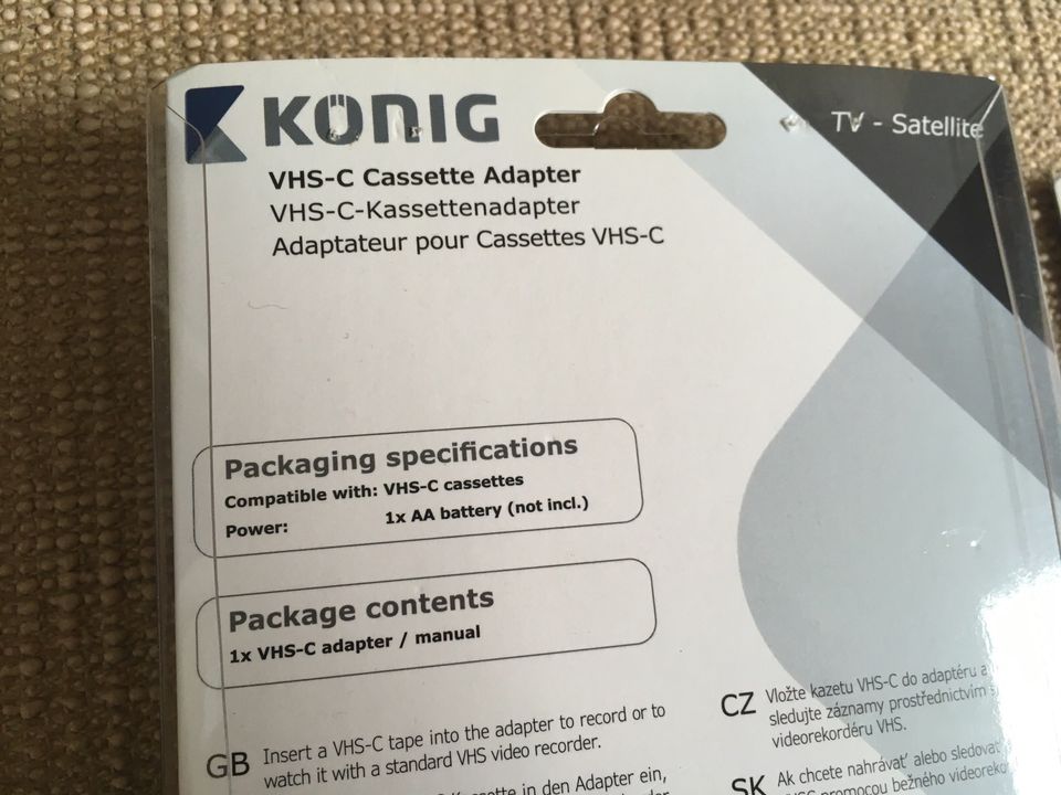 2 x König VHS-C Kassettenadapter video Kassette Adapter Converter in Dortmund