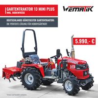 Wematik Gartentraktor 13 Mini Plus inkl. Bodenfräse 13 PS Trecker Niedersachsen - Nordhorn Vorschau