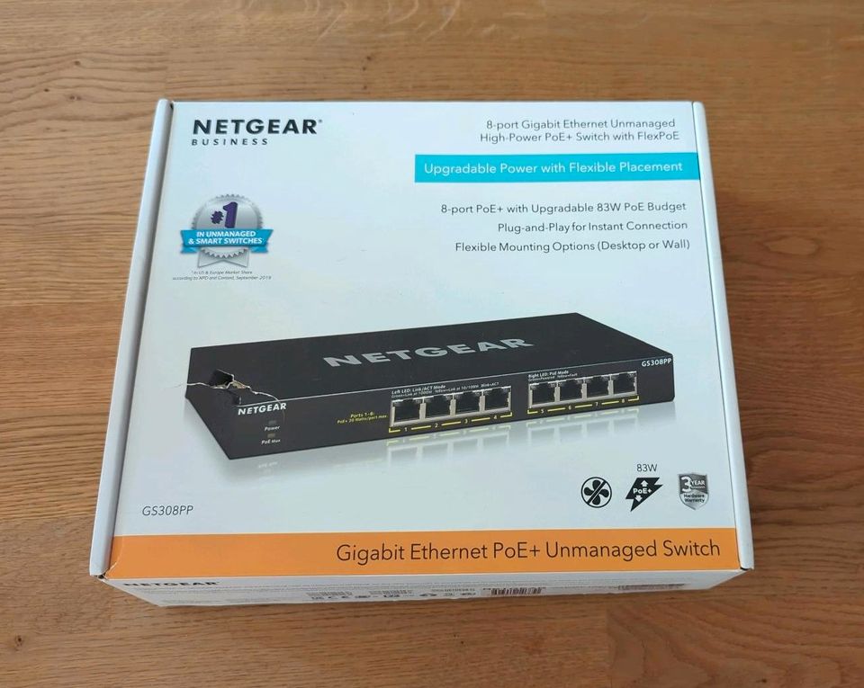 NETGEAR GS308PP PoE Switch 8 Port Gigabit Ethernet LAN Switch in München