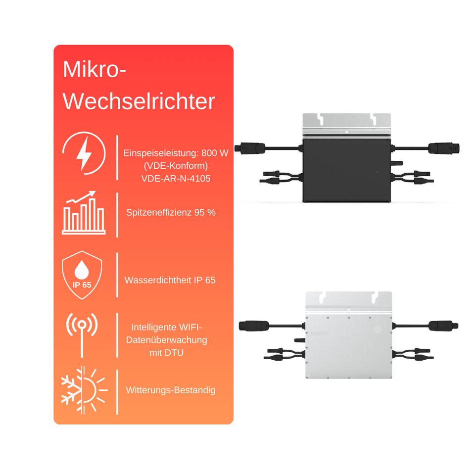 Balkonkraftwerk 820 W / 600 W Solar Solaranlage Photovoltaik PV in Wanderup