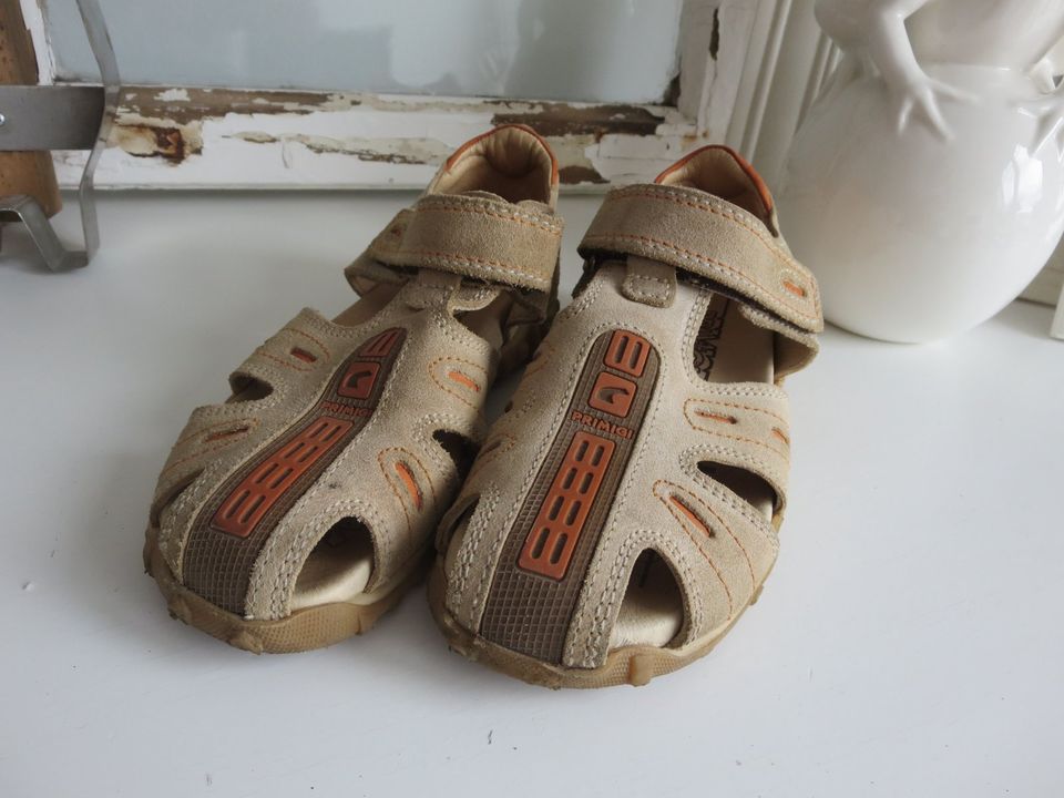 SANDALEN PRIMIGI BEIGE ORANGE GR.34 KLETT WILDLEDER in Düsseldorf