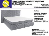 Boxspringbett Bett 180/200 +KSMatratze H2 +Topper Samt grau Nordrhein-Westfalen - Mettingen Vorschau