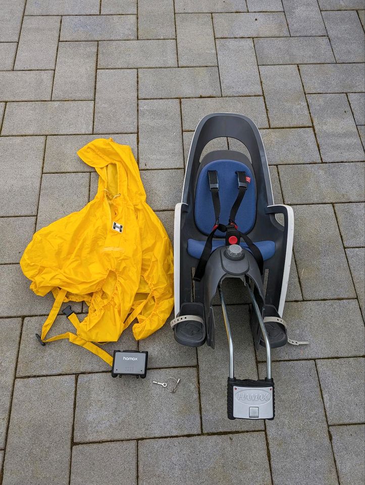 Hamax Caress Fahrradsitz + 2 Adapter + Regencape (Neu) in Köln