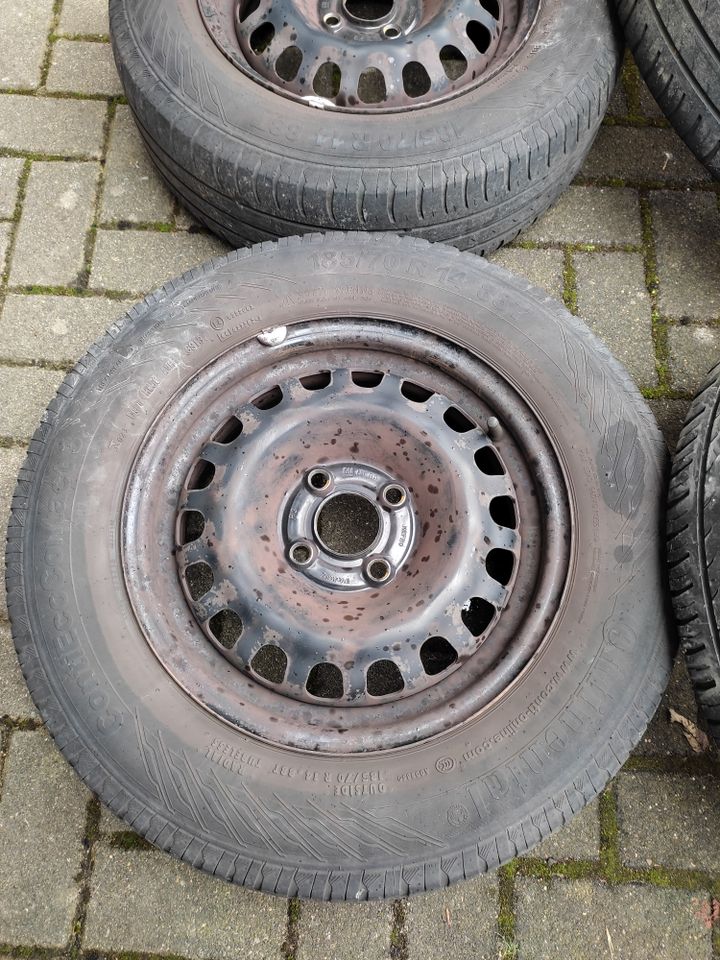 Sommerreifen 185/70 R14 auf Opel Corsa Stahlfelgen in Lichtenau