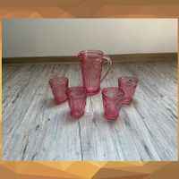Glasskaraffe inkl. 4 Gläser / Karaffe / Glaskanne / Pink / NEU Hessen - Körle Vorschau