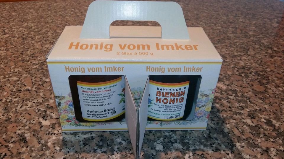 ♧♤ Honig Wald Blüte Bienen Glas Imkerei Geschenk ♤♧ in Perlesreut