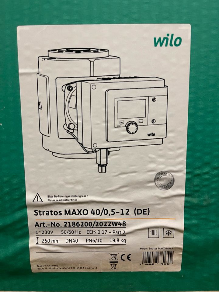 Wilo Stratos MAXO 40/0,5-12 UNBENUTZT! NEU! Heizungspumpe in Gelsenkirchen