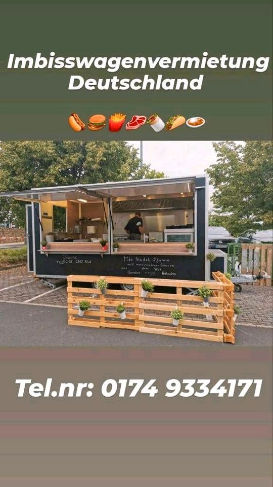 XXL Verschiedene Größen Imbissanhänger Imbisswagen mieten zu vermieten  verleih Foodtruck Verkaufswagen Grillwagen Dönerwagen Döneranhänger Foodtrailer Burgerwagen Wurstbude Streetfood Event mieten in Groß-Gerau