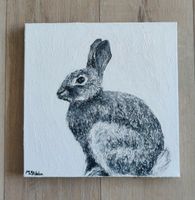 Hase Tierbild Gemälde Kunst Leinwand wandbild kaninchen Tiere Öl Nordrhein-Westfalen - Oberhausen Vorschau