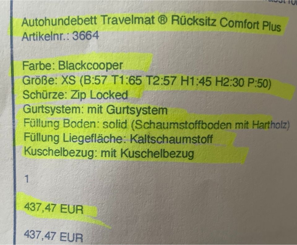 Autohundebett Travelmat Xs *NEU* in Neustadt am Rübenberge