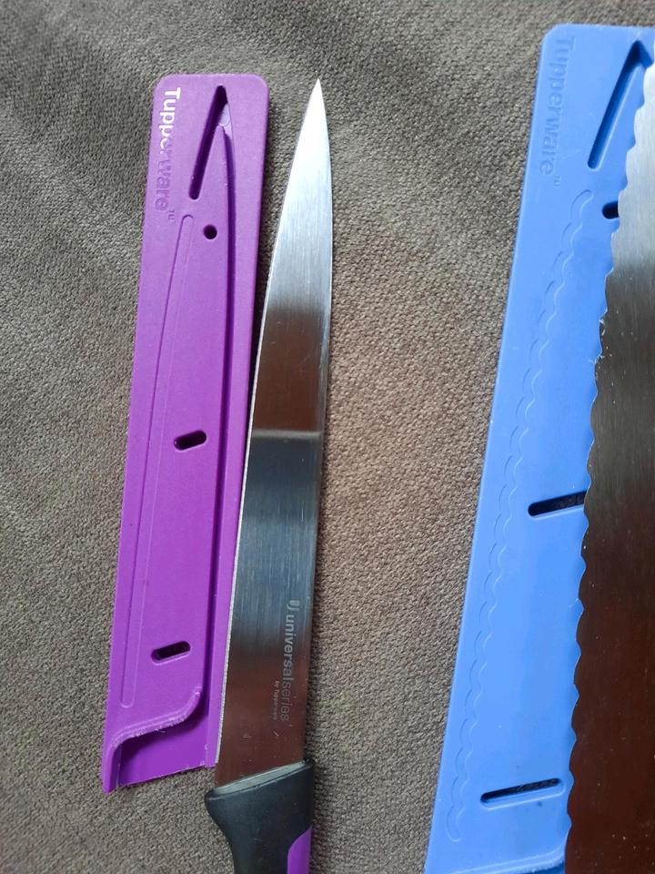 Tupperware Messerset Filiermesser Brotmesser Wellenschliff in Garrel
