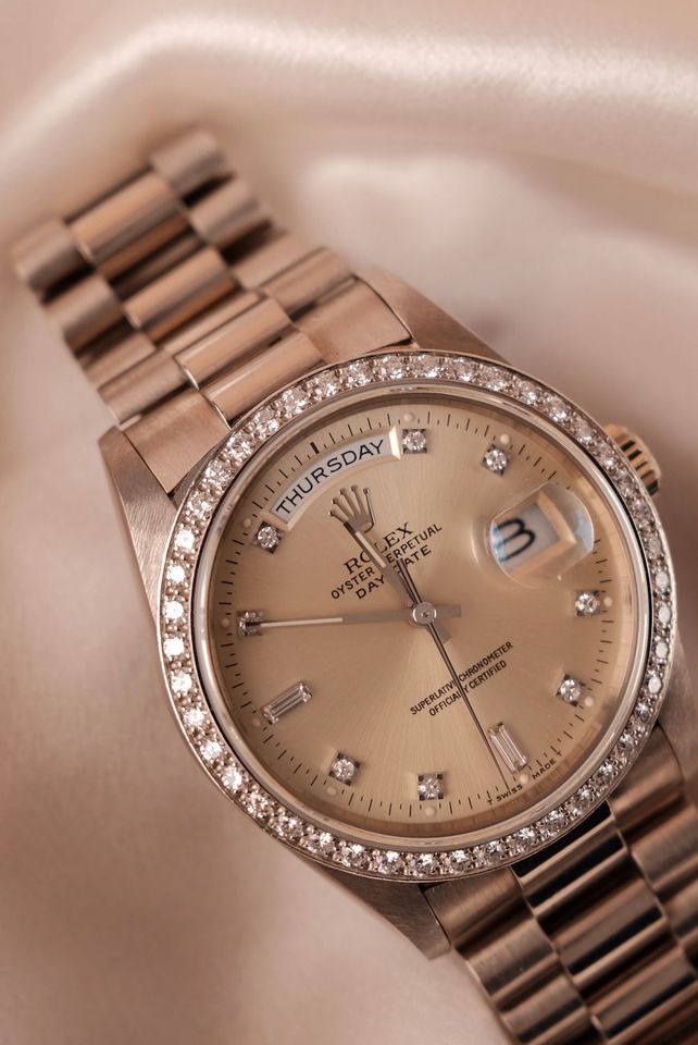 Rolex Day-Date Factory Diamond Bezel and Dial Whitegold 18349 Ori in Simbach