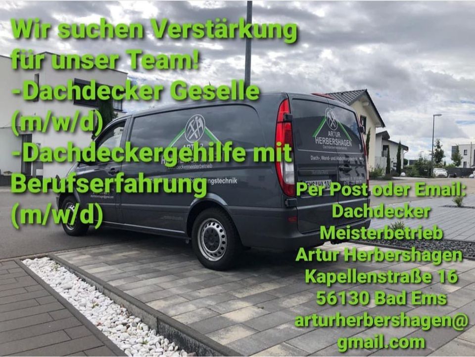 Gesuch Dachdecker ,Fachhelfer , Azubi,Meister M/W/D in Bad Ems