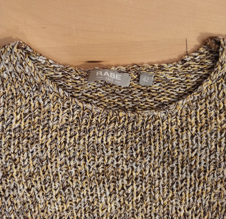 Kurzarm Pullover von Rabe, Gr. 42, gelb-meliert - neuwertig in München