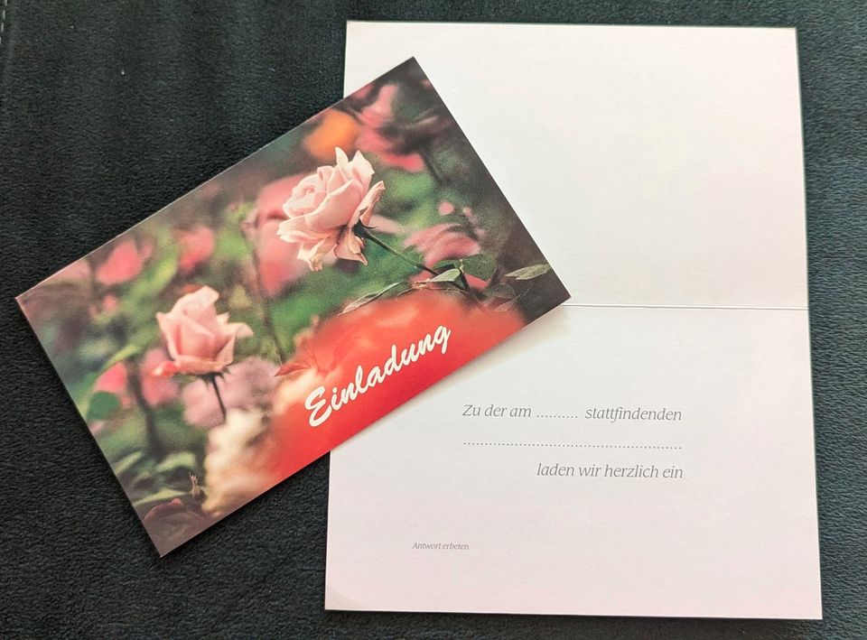 5 Einladungskarten Klappkarten mit Umschlag 9x15 cm in München