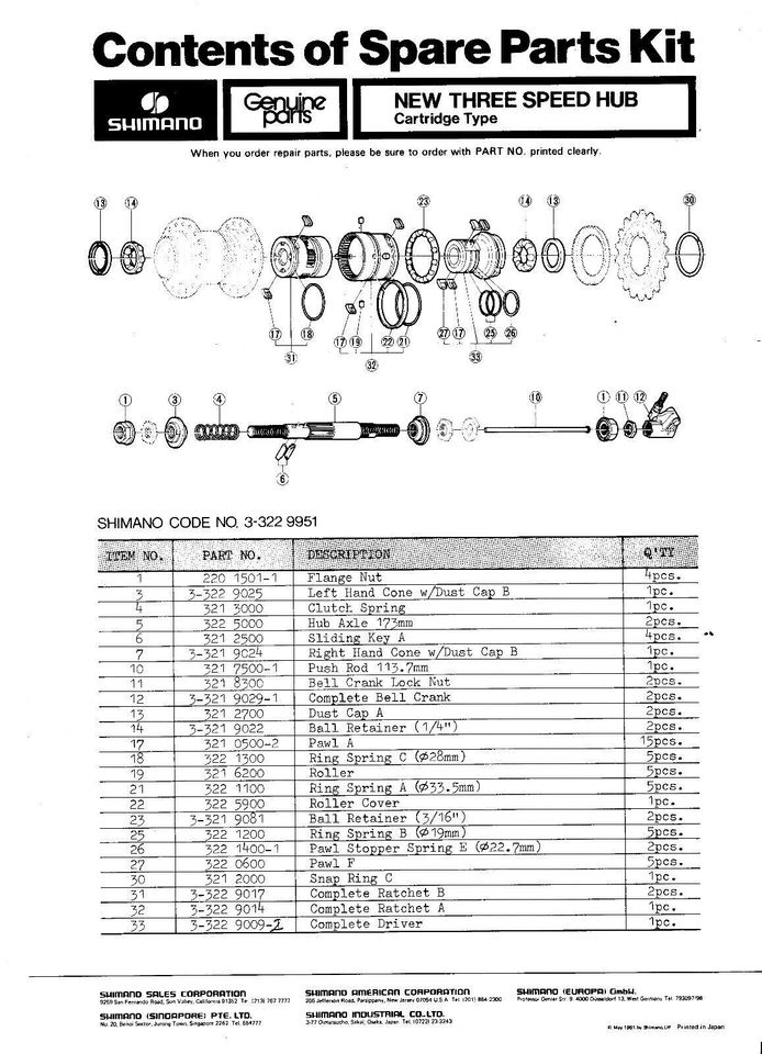 Shimano 3Gang Planetenradträger Rücktritt 3-322 9014 in Frankfurt am Main