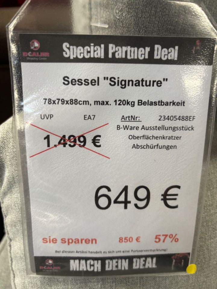 WSV Sessel / Loungesessel grau statt 1499€ in Zeitz