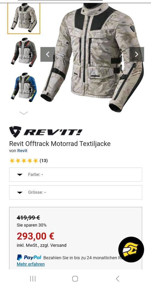 REVIT OFFTRACK Motorradjacke  Größe XL  neuwertig 1 x getragen in Hamburg