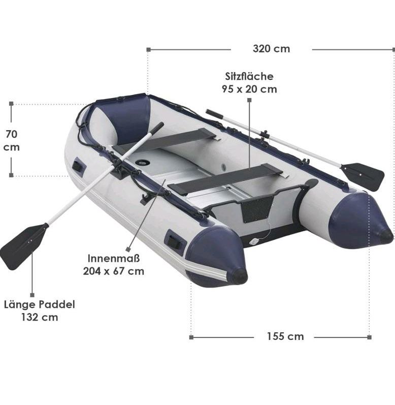 Schlauchboot 3,20 m mit Heckrädern ArtSports neu in Hannover