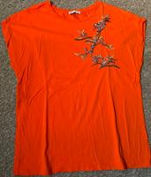 Zara T-Shirt Blumen / Stickerei - orange - Gr. M Bayern - Sonnefeld Vorschau