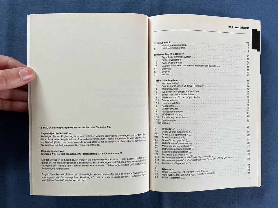 SIEMENS Datenbuch 1983/84 SIPMOS Kleinsignaltransistoren in Bremen