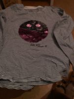 T-Shirt mit Pailletten Smiley gestreift/gebraucht Gr 128/134 Bayern - Pöcking Vorschau