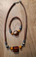 Halskette und Armband mit Perlen und Lederband Nordrhein-Westfalen - Telgte Vorschau