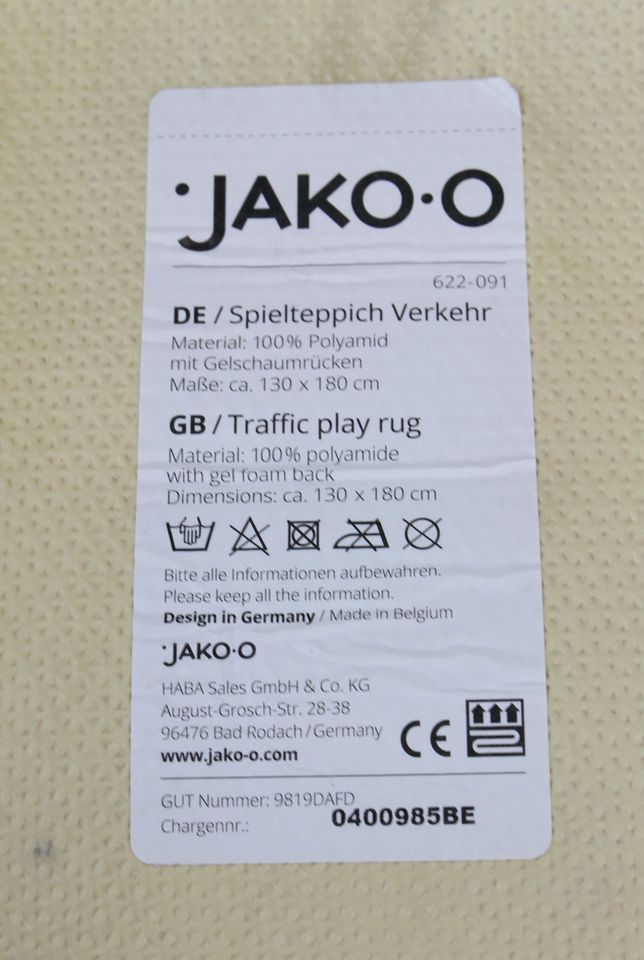 Jako-o Spieleteppich Verkehr Straße 130x180 B-Ware in Hohn