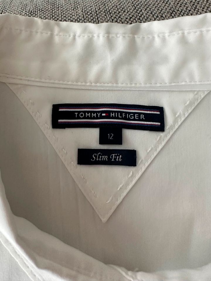 Tommy Hilfiger Hemdbluse Bluse Hemd Oberteil Weiß Größe L 40 in Karlsruhe