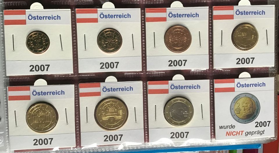Euro Kursmünzensätze aus ÖSTERREICH 2003 - 2015 (handgehoben) in Jülich