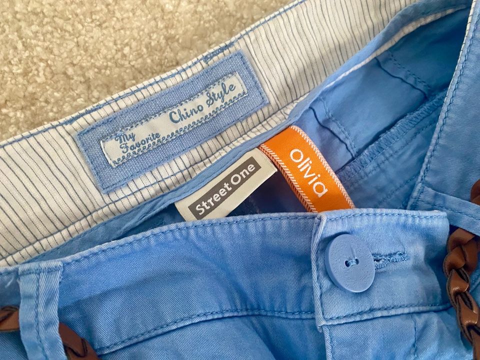 Street One Sommer Hose OLIVIA Chino Style Gr. 34 blau in Neckargemünd