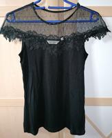 Naf Naf Top Shirt Bluse Gr. XS Schwarz mit Tüll und Glitzer Sachsen - Olbernhau Vorschau