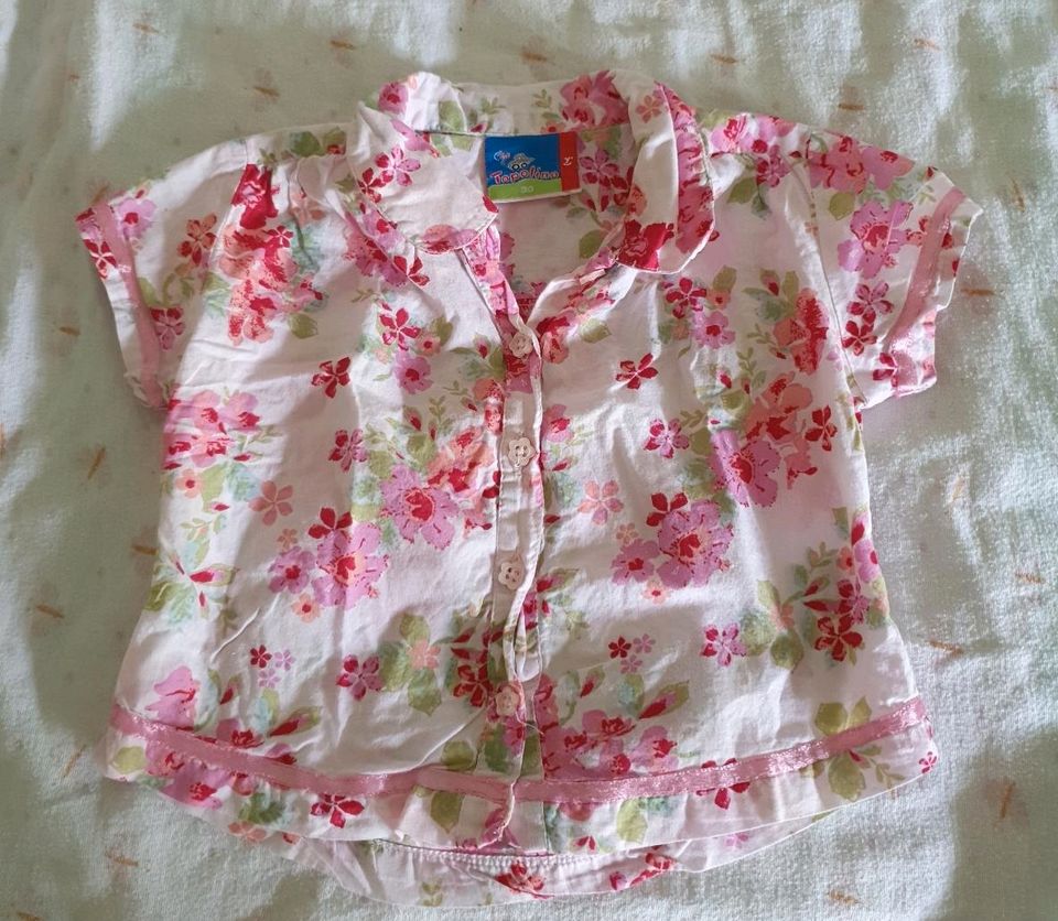 Bluse weiß rosa Gr. 80 Mädchen in Boppard