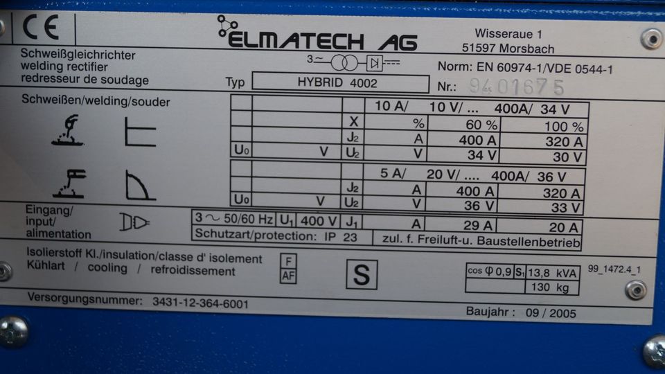 Schweißgerät Puls-Schweißgerät Elmatech Hybrid 4002 in Magdeburg